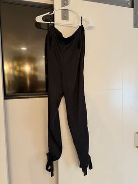 Missguided Black Tie-Hem High-Waist Pants